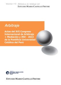 Caratula VOL 113 XVI Congreso Internacional de Arbitraje JRD 2022